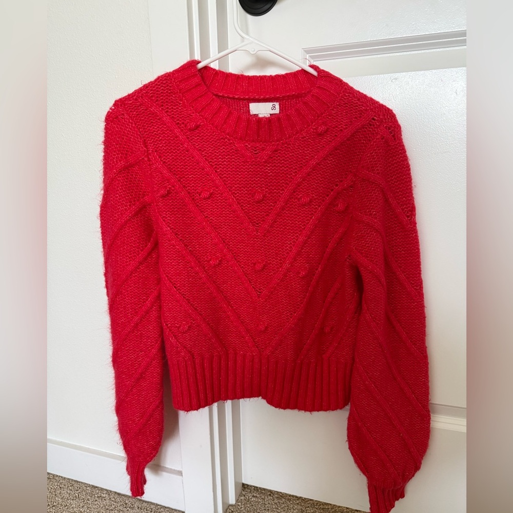 SO Vibrant Red Crew Neck Sweater